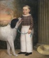 Garçon avec un chien Charles Soule enfants animaux